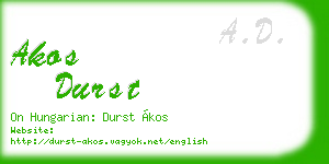 akos durst business card