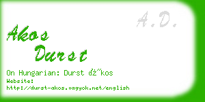 akos durst business card